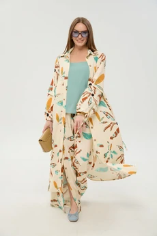 Костюм брючный 976-7 мята и бохо мультиколор NikVa