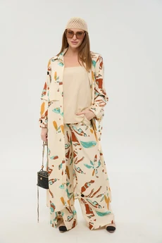 Костюм брючный 976-8 песок и бохо мультиколор NikVa