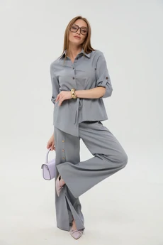 Костюм брючный 981-7 серый  NikVa