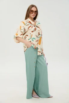 Костюм брючный 978-7 мята и бохо мультиколор NikVa