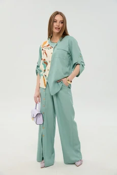 Костюм брючный 978-8 мята и бохо мультиколор NikVa