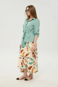 Костюм с юбкой 980-2 мята и бохо мультиколор NikVa