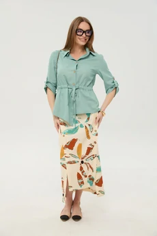 Костюм с юбкой 980-2 мята и бохо мультиколор NikVa