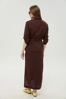 Костюм с юбкой 980-5 шоколад NikVa