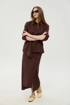 Костюм с юбкой 980-5 шоколад NikVa