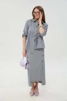 Костюм с юбкой 980-7 серый NikVa