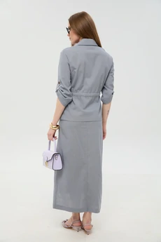 Костюм с юбкой 980-7 серый NikVa