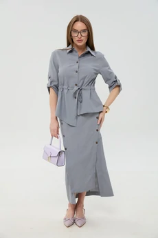 Костюм с юбкой 980-7 серый NikVa