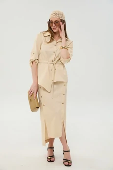 Костюм с юбкой 980-9  песок NikVa