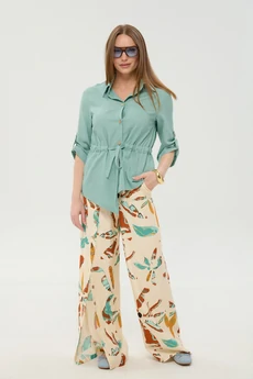 Костюм брючный 981-2 мята и бохо мультиколор NikVa