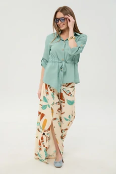 Костюм брючный 981-2 мята и бохо мультиколор NikVa