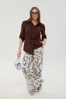 Брюки 977-11 листья мультиколор NikVa