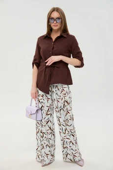 Брюки 977-11 листья мультиколор NikVa