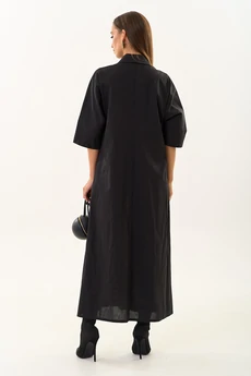 Платье 860-2 чёрный и гусиная лапка NikVa