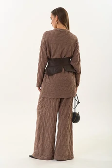 Костюм брючный 863-1 капучино и шоколад NikVa