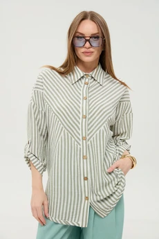 Рубашка 953-5 мятные полосы NikVa