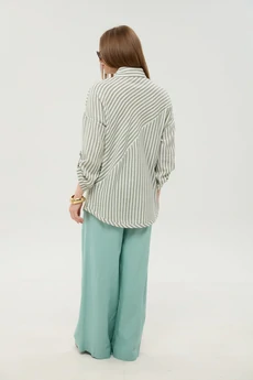 Костюм брючный 956-5 мята + мятные полосы NikVa
