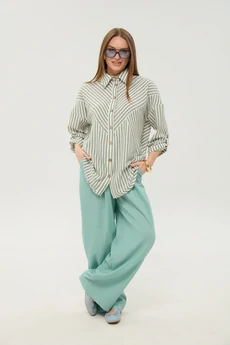 Рубашка 953-5 мятные полосы NikVa