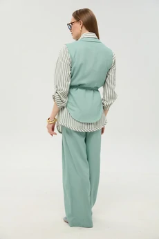 Костюм брючный 956-5 мята + мятные полосы NikVa