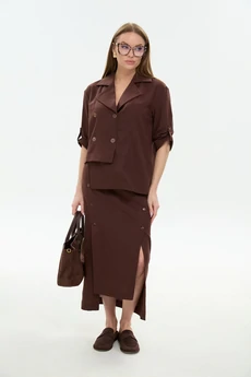 Юбка 971-6 шоколад  NikVa