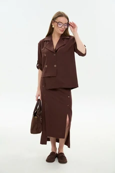 Юбка 971-6 шоколад  NikVa