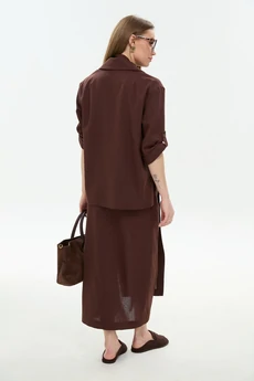 Юбка 971-6 шоколад  NikVa