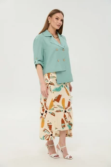 Костюм с юбкой 972-8 мята + бохо мультиколор NikVa