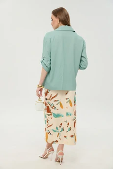 Костюм с юбкой 972-8 мята + бохо мультиколор NikVa