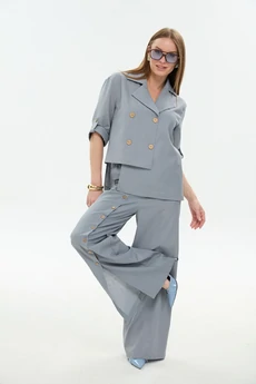 Костюм брючный 979-7 серый NikVa