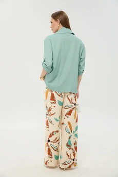 Костюм брючный 979-8 мята + бохо мультиколор NikVa