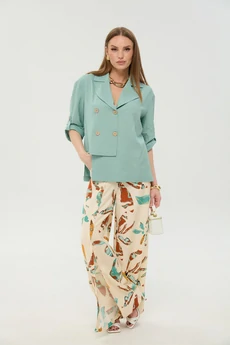 Костюм брючный 979-8 мята + бохо мультиколор NikVa