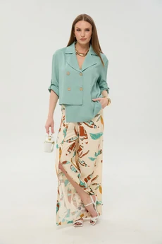 Костюм брючный 979-8 мята + бохо мультиколор NikVa