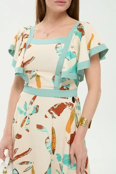 Платье 984-2 мята + бохо мультиколор  NikVa