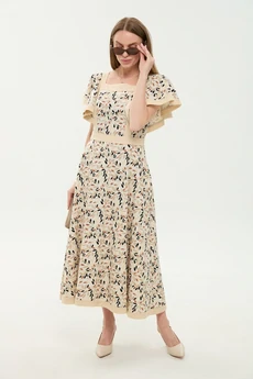 Платье 984-3 песочный мультиколор NikVa