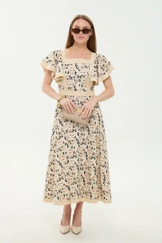 Платье 984-3 песочный мультиколор NikVa