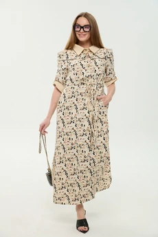 Платье 985-4 песочный мультиколор NikVa