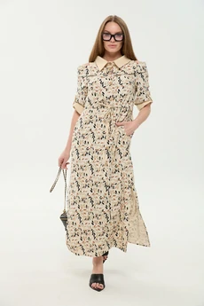 Платье 985-4 песочный мультиколор NikVa
