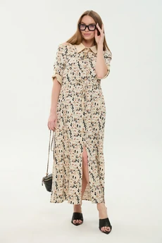 Платье 985-4 песочный мультиколор NikVa