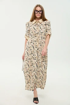 Платье 985-4 песочный мультиколор NikVa