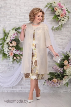 Костюм с платьем 2248 беж+коричневый Ninele