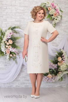 Костюм с платьем 5805 беж+серо-голубой Ninele