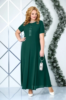 Костюм с платьем 7338 изумруд Ninele