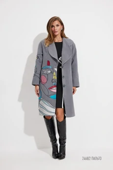 Пальто 2468-2 бетон Niv Niv Fashion