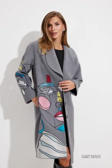 Пальто 2468-2 бетон Niv Niv Fashion