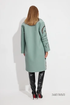 Пальто 2468-3 серо-мятный Niv Niv Fashion