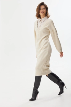 Платье 2471 бежевый Niv Niv Fashion