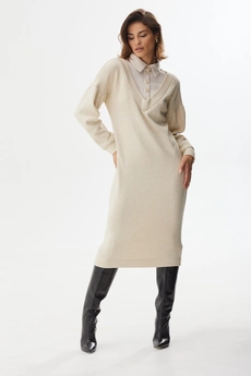 Платье 2471 бежевый Niv Niv Fashion