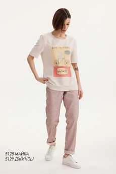 Джинсы 5129 пыльная роза Niv Niv Fashion