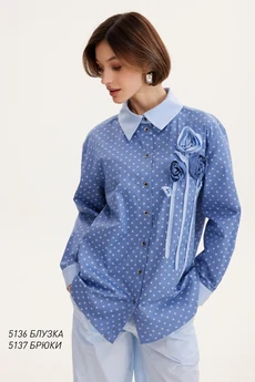 Рубашка  5136 синий  Niv Niv Fashion