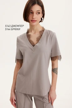 Джемпер  5143 лилово-бежевый  Niv Niv Fashion